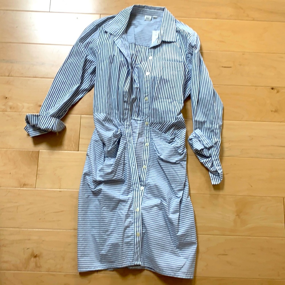 Gap striped shirt dress